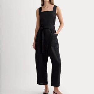 Everlane THE UTILITY COVERALL IN LINEN Black Jumpsuit